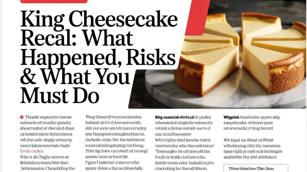 king cheesecake recall