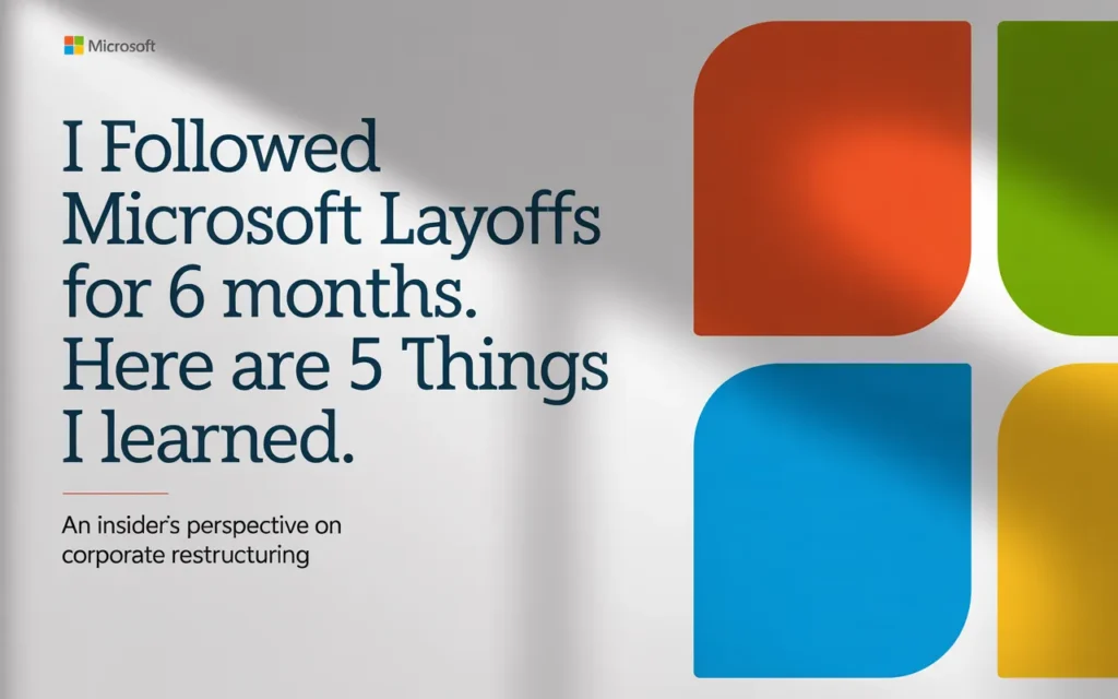 I Followed Microsoft Layoffs For 6 Months. Here Are 5 Things I Learned Microsoft Layoffs